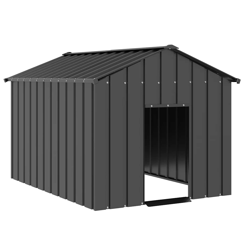 Vidaxxl doghouse with roof 113x153x101 cm galvanized steel-0